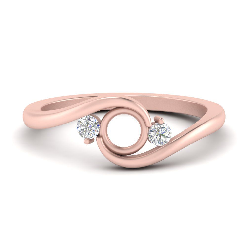 Swirl Bypass Semi Mount Engagement Ring
