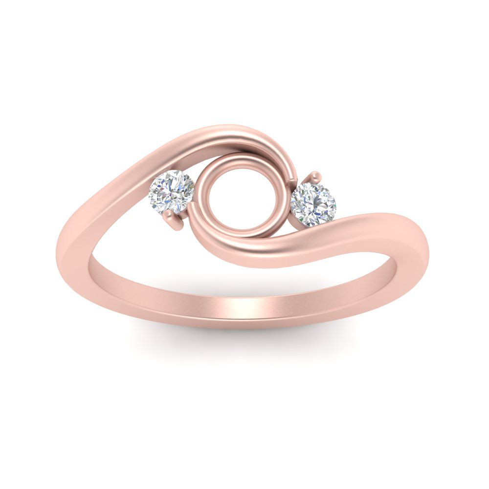 Swirl Bypass Semi Mount Engagement Ring