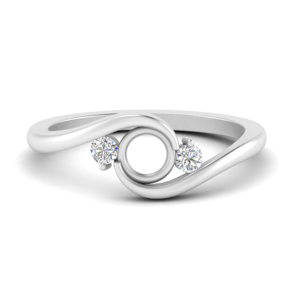 Swirl Bypass Semi Mount Engagement Ring