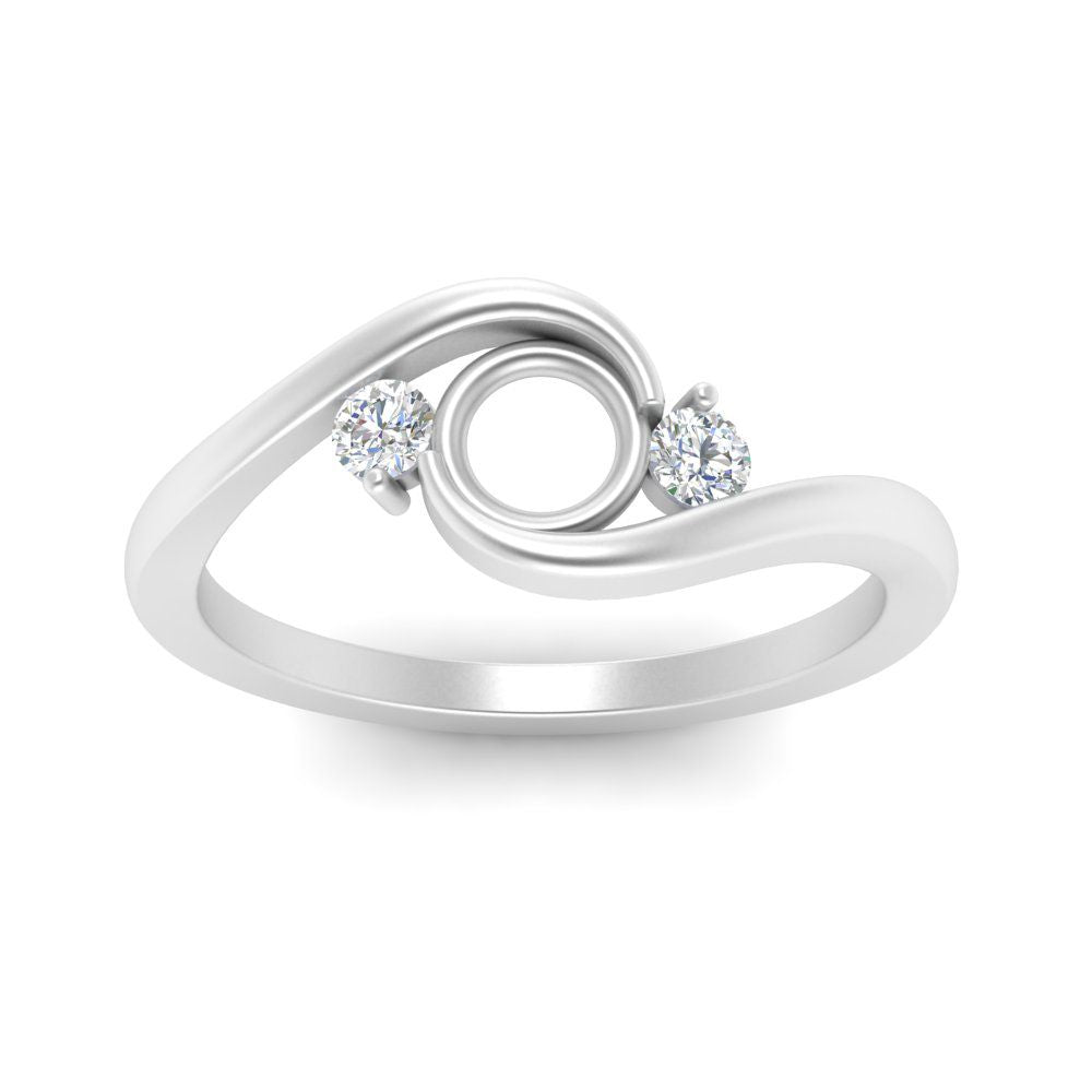 Swirl Bypass Semi Mount Engagement Ring