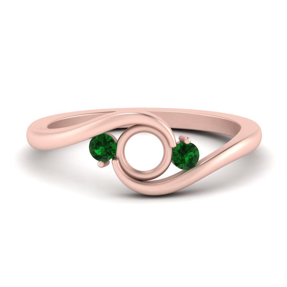 Swirl Bypass Semi Mount Engagement Ring