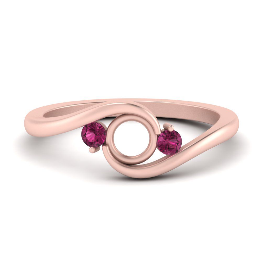 Swirl Bypass Semi Mount Engagement Ring