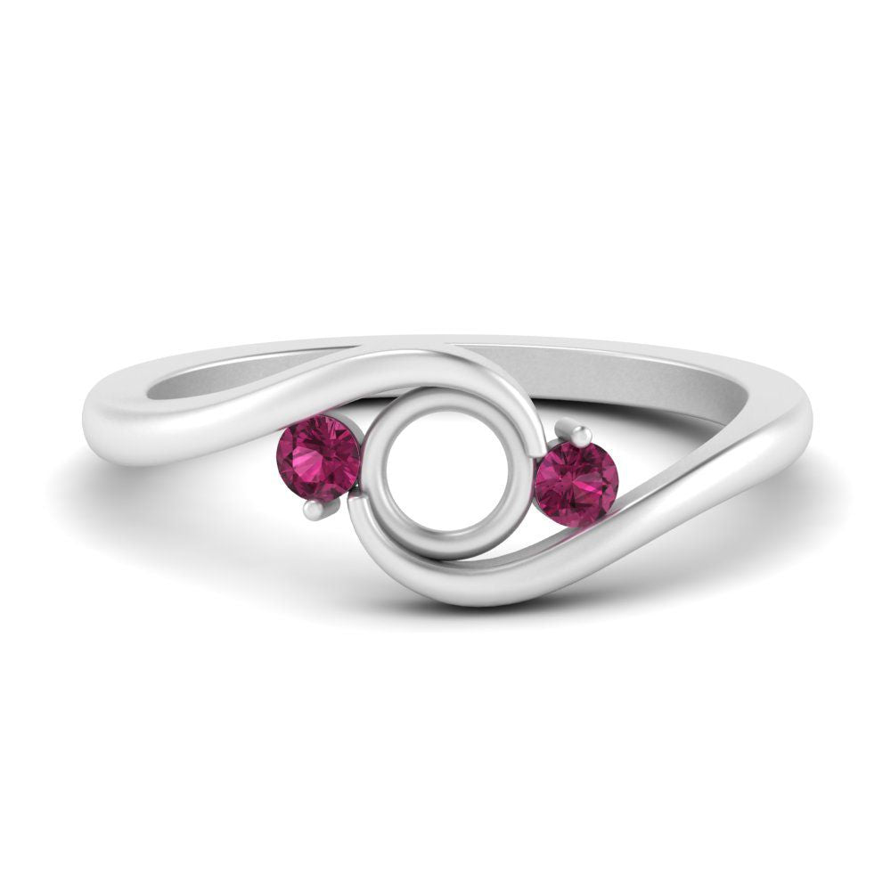 Swirl Bypass Semi Mount Engagement Ring