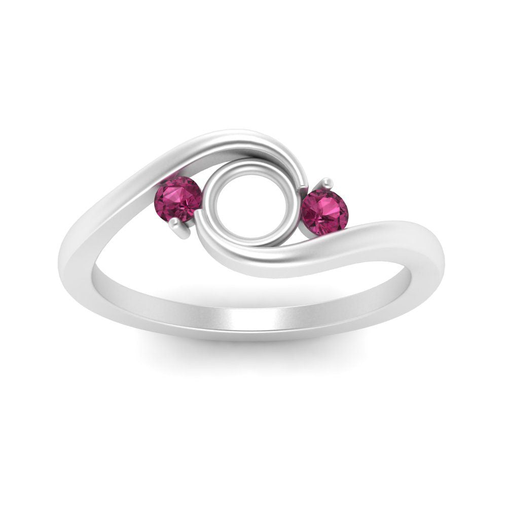 Swirl Bypass Semi Mount Engagement Ring