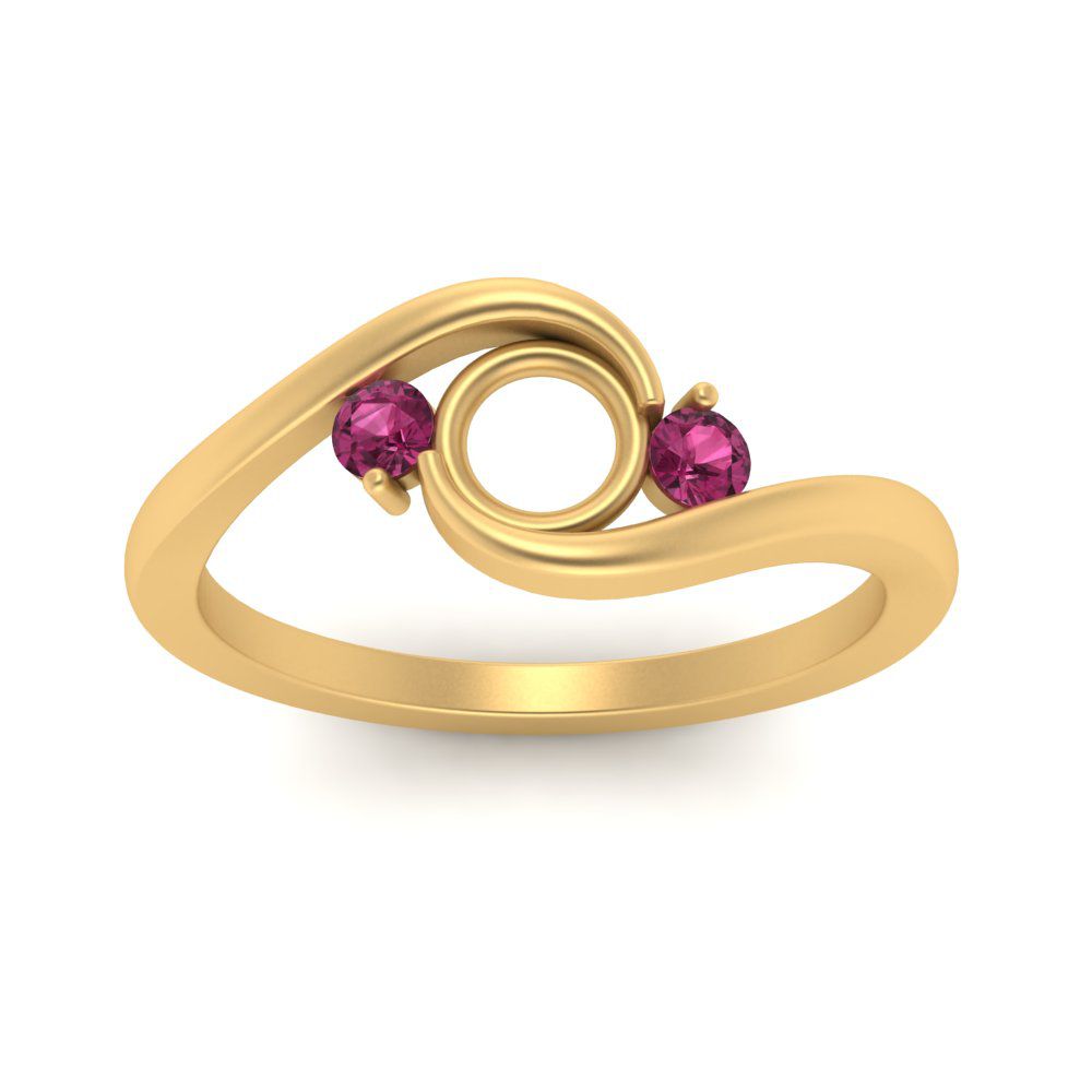 Swirl Bypass Semi Mount Engagement Ring