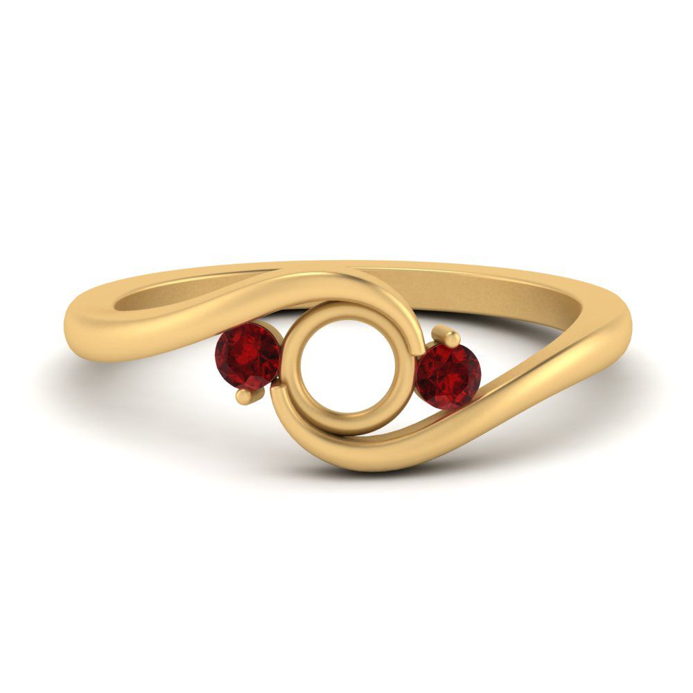 Swirl Bypass Semi Mount Engagement Ring