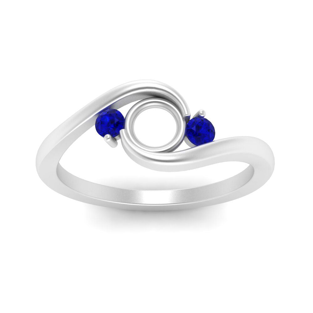 Swirl Bypass Semi Mount Engagement Ring