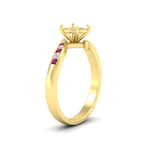 Load image into Gallery viewer, swirl-channel-set-diamond-semi-mount-pink-sapphire-wedding-ring-in-yellow-gold-FDENS4028SMRGSADRPIANGLE2-NL-YG.jpg?v=1754996222
