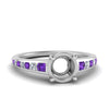 Load image into Gallery viewer, swirl-engraved-channel-accent-semi-mount-engagement-ring-with-purple-topaz-in-FD122866SMRGVITO-NL-WG