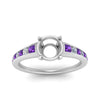 Load image into Gallery viewer, swirl-engraved-channel-accent-semi-mount-engagement-ring-with-purple-topaz-in-FD122866SMRGVITO-NL-WG