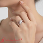Load image into Gallery viewer, swirl-halo-big-engagement-ring-rose-gold-fdenr10355-model
