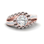 Load image into Gallery viewer, swirl-halo-black-diamond-engagement-ring-with-baguette-in-FD10355RORGBLACKANGLE3-NL-RG
