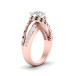 Load image into Gallery viewer, swirl-halo-black-diamond-engagement-ring-with-baguette-in-FD10355RORGBLACKANGLE3-NL-RG
