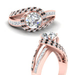 Load image into Gallery viewer, swirl-halo-black-diamond-engagement-ring-with-baguette-in-FD10355RORGBLACKANGLE3-NL-RG
