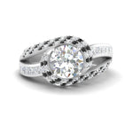 Load image into Gallery viewer, swirl-halo-black-diamond-engagement-ring-with-baguette-in-FD10355RORGBLACKANGLE3-NL-WG
