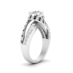 Load image into Gallery viewer, swirl-halo-black-diamond-engagement-ring-with-baguette-in-FD10355RORGBLACKANGLE3-NL-WG
