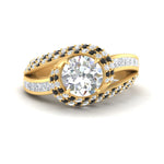 Load image into Gallery viewer, swirl-halo-black-diamond-engagement-ring-with-baguette-in-FD10355RORGBLACKANGLE3-NL-YG
