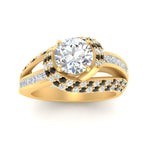 Load image into Gallery viewer, swirl-halo-black-diamond-engagement-ring-with-baguette-in-FD10355RORGBLACKANGLE3-NL-YG
