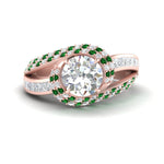 Load image into Gallery viewer, swirl-halo-diamond-and-emerald-engagement-ring-with-baguette-in-FD10355RORGEMGRANGLE3-NL-RG
