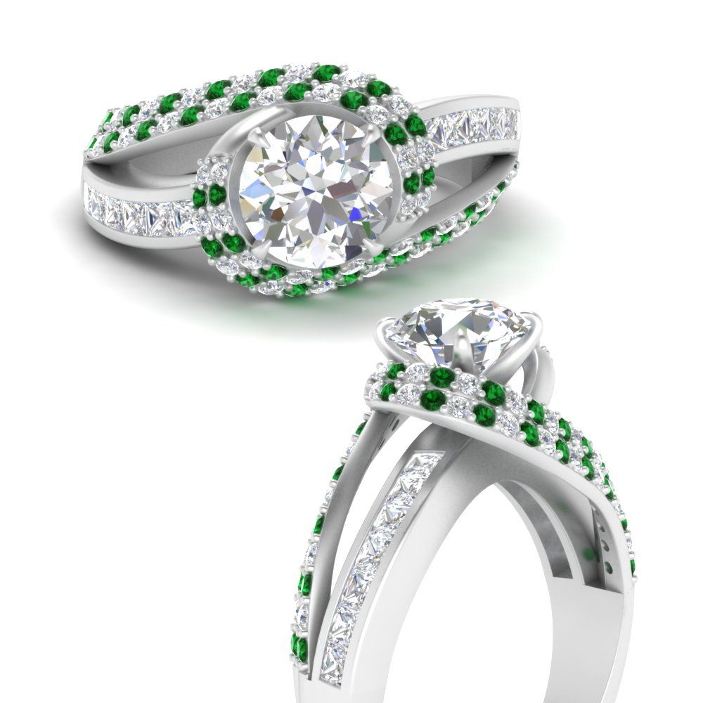 swirl-halo-diamond-and-emerald-engagement-ring-with-baguette-in-FD10355RORGEMGRANGLE3-NL-WG
