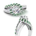 Thumbnail 55 - swirl-halo-diamond-and-emerald-engagement-ring-with-baguette-in-FD10355RORGEMGRANGLE3-NL-WG