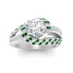 Load image into Gallery viewer, swirl-halo-diamond-and-emerald-engagement-ring-with-baguette-in-FD10355RORGEMGRANGLE3-NL-WG
