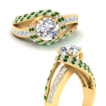 Load image into Gallery viewer, swirl-halo-diamond-and-emerald-engagement-ring-with-baguette-in-FD10355RORGEMGRANGLE3-NL-YG
