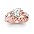 Thumbnail 40 - swirl-halo-diamond-and-orange-sapphire-engagement-ring-with-baguette-in-FD10355RORGSAORANGLE3-NL-RG