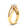 Thumbnail 49 - swirl-halo-diamond-and-orange-sapphire-engagement-ring-with-baguette-in-FD10355RORGSAORANGLE3-NL-YG