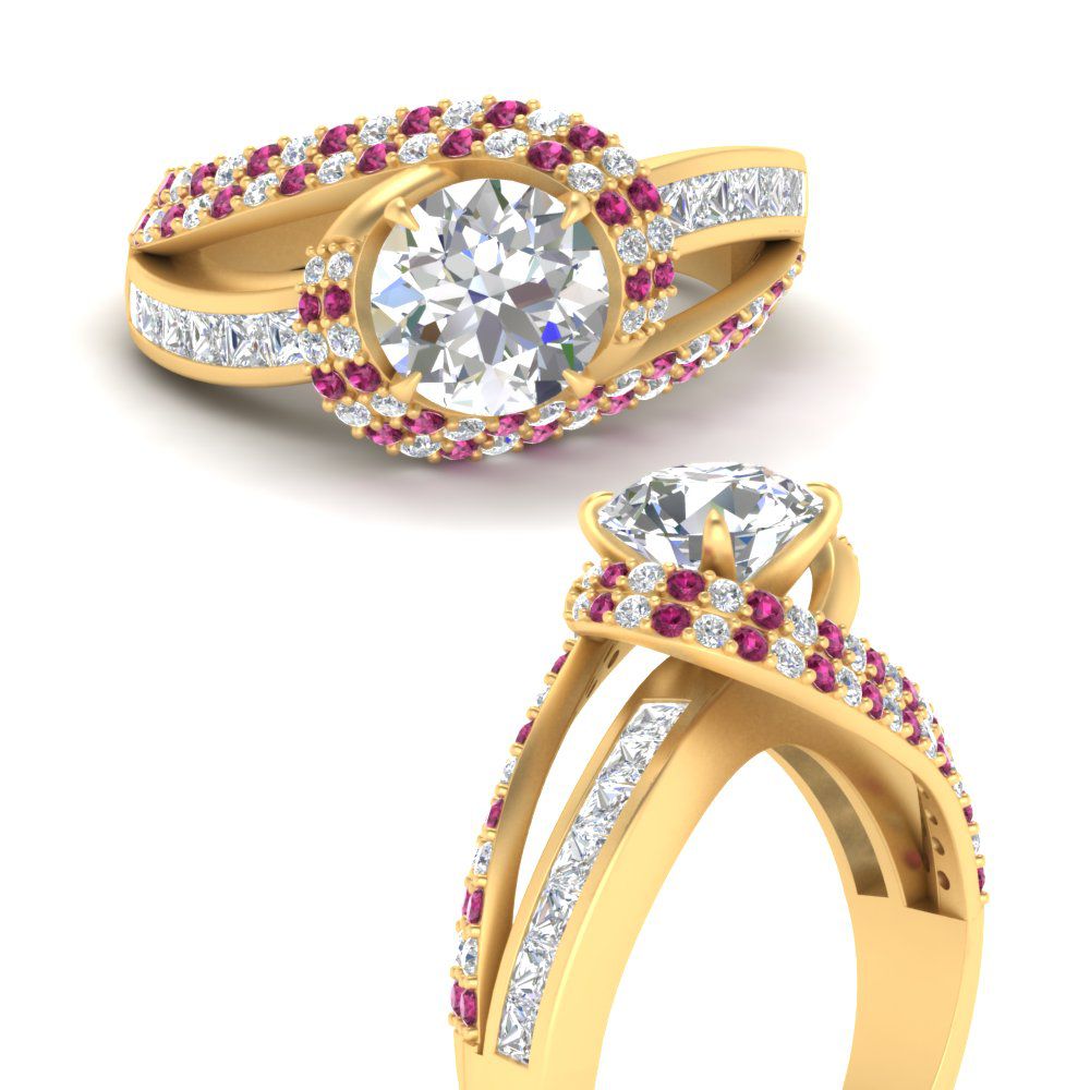 swirl-halo-diamond-and-pink-sapphire-engagement-ring-with-baguette-in-FD10355RORGSADRPIANGLE3-NL-YG
