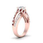 Load image into Gallery viewer, swirl-halo-diamond-and-ruby-engagement-ring-with-baguette-in-FD10355RORGRUDRANGLE3-NL-RG
