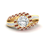 Load image into Gallery viewer, swirl-halo-diamond-and-ruby-engagement-ring-with-baguette-in-FD10355RORGRUDRANGLE3-NL-YG
