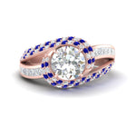 Load image into Gallery viewer, swirl-halo-diamond-and-sapphire-engagement-ring-with-baguette-in-FD10355RORGSABLANGLE3-NL-RG
