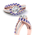 Thumbnail 15 - swirl-halo-diamond-and-sapphire-engagement-ring-with-baguette-in-FD10355RORGSABLANGLE3-NL-RG