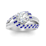 Load image into Gallery viewer, swirl-halo-diamond-and-sapphire-engagement-ring-with-baguette-in-FD10355RORGSABLANGLE3-NL-WG
