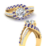 Load image into Gallery viewer, swirl-halo-diamond-and-sapphire-engagement-ring-with-baguette-in-FD10355RORGSABLANGLE3-NL-YG
