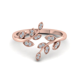 Swirl Leaf Promise Ring