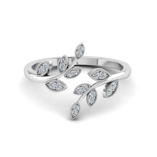 Swirl Leaf Promise Ring