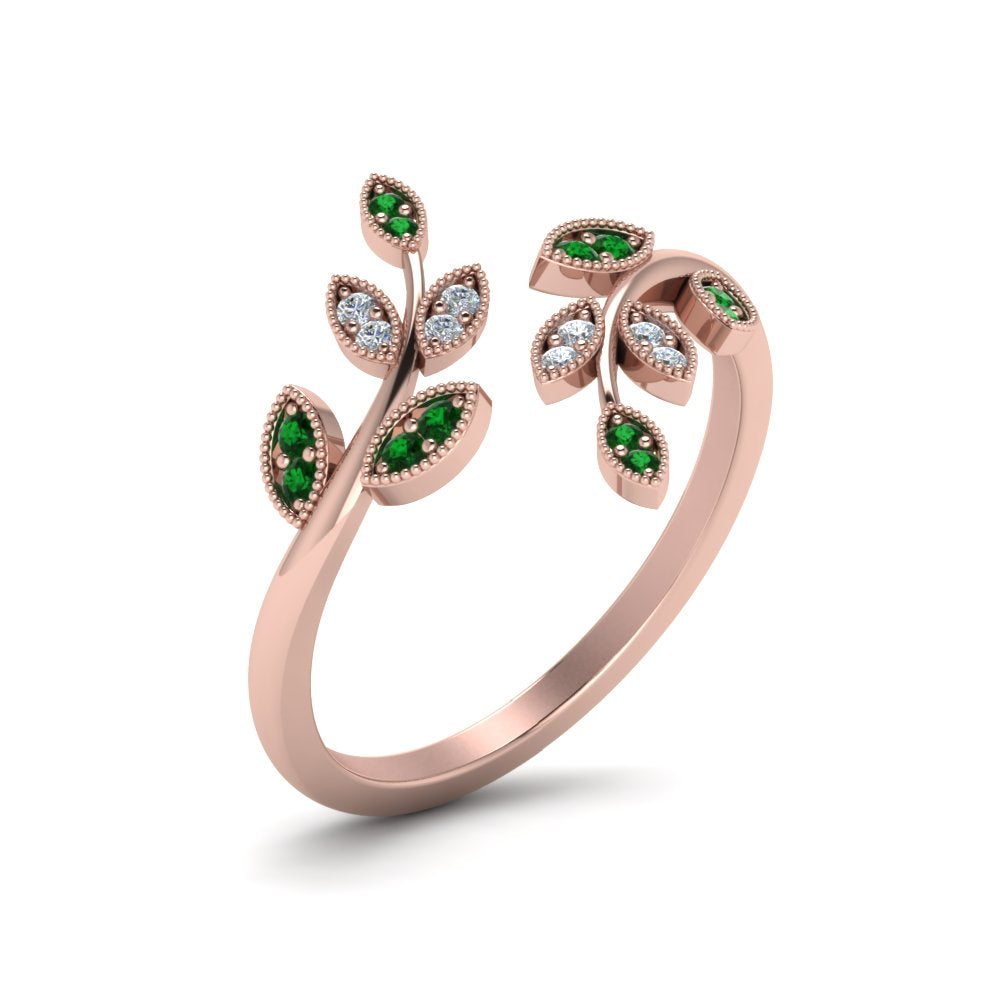 open-leaf-fashion-diamond-engagement-ring-with-emerald-in-14K-rose-gold-FD8342GEMGR-NL-RG-Box