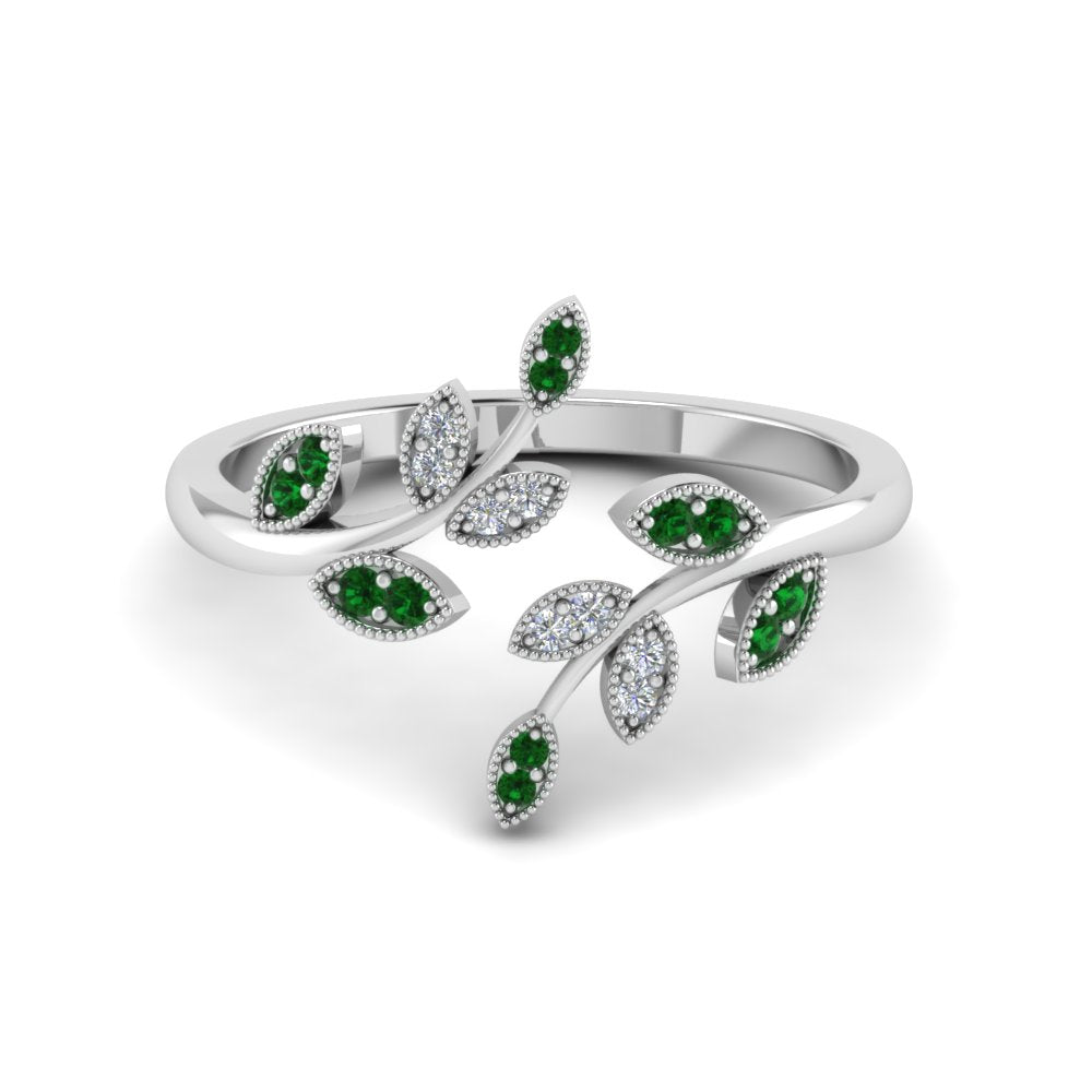 swirl-leaf-promise-diamond-ring-with-emerald-in-14K-white-gold-FD8342GEMGR-NL-WG
