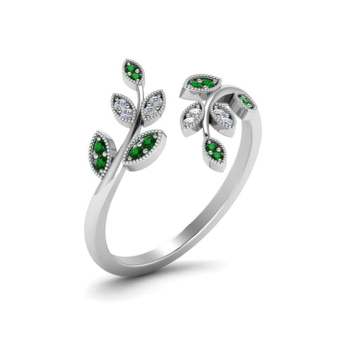 swirl-leaf-promise-diamond-ring-with-emerald-in-14K-white-gold-FD8342GEMGR-NL-WG