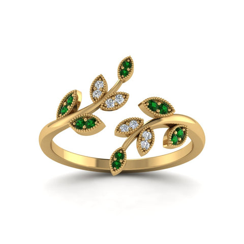 swirl-leaf-promise-diamond-ring-with-emerald-in-14K-yellow-gold-FD8342GEMGR-NL-YG