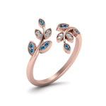 Load image into Gallery viewer, swirl-leaf-promise-diamond-ring-with-ice-blue-topaz-in-14K-rose-gold-FD8342GICBLTO-NL-RG

