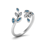 Load image into Gallery viewer, swirl-leaf-promise-diamond-ring-with-ice-blue-topaz-in-14K-white-gold-FD8342GICBLTO-NL-WG
