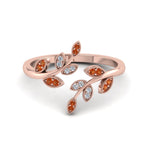 Load image into Gallery viewer, swirl-leaf-promise-diamond-ring-with-orange-sapphire-in-14K-rose-gold-FD8342GSAOR-NL-RG
