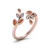 Load image into Gallery viewer, swirl-leaf-promise-diamond-ring-with-orange-sapphire-in-14K-rose-gold-FD8342GSAOR-NL-RG