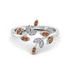 Load image into Gallery viewer, swirl-leaf-promise-diamond-ring-with-orange-sapphire-in-14K-white-gold-FD8342GSAOR-NL-WG