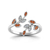 Load image into Gallery viewer, swirl-leaf-promise-diamond-ring-with-orange-sapphire-in-14K-white-gold-FD8342GSAOR-NL-WG