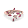 Load image into Gallery viewer, swirl-leaf-promise-diamond-ring-with-pink-sapphire-in-14K-rose-gold-FD8342GSADRPI-NL-RG