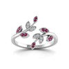 Load image into Gallery viewer, swirl-leaf-promise-diamond-ring-with-pink-sapphire-in-14K-white-gold-FD8342GSADRPI-NL-WG